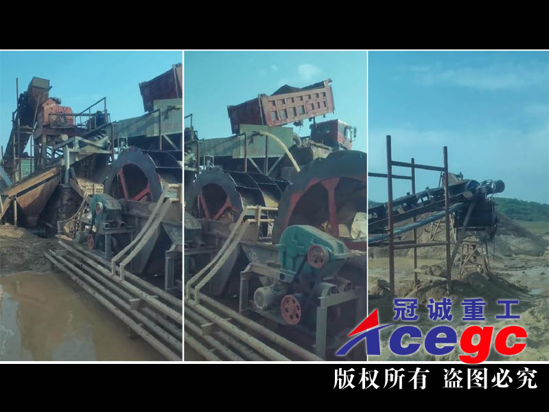 三排輪鬥破碎洗砂機械在廣東